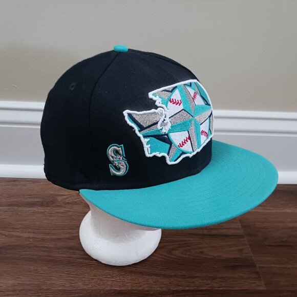 New Era Seattle Mariners Washington State Cap 59Fifty Fitted 7 1/2 Wool Blend - Picture 2 of 6